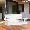 Outsunny Patio Swing Retreat: 46" 2-Person White Bench with Cup Holders, 440lb Capacity