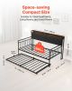 VEVOR Twin Size Daybed Frame Metal Day Bed with Trundle and Charging Station