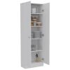 Multistorage Pantry Cabinet, Five Shelves, Double Door Cabinet -White