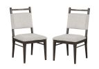 Modern Dark Walnut 2pc Side Chairs Upholstered Seat Polyester Rubber wood Dining Room Furniture