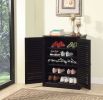 Modern Transitional Design 1pc Shoe Cabinet Espresso Finish Adjustable Shelves Louver Design Doors Home Furniture Shoe Rack