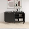 55' Buffet Cabinet Sideborad with 4 Door, Fluted Cabinets with Storage, Kitchen Side Board Storage Cabinet with Adiustable Shelves for Living Room