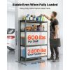 Storage Shelves, 4-Tier Adjustable, 2400 lbs Capacity, Heavy Duty Garage Storage Shelving Unit, Metal Utility Rack Shelf