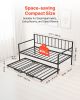 VEVOR Twin Daybed Frame Height Adjustable DayBed w/ Trundle Charging Station LED