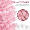 HOMCOM 5' Tall Pre-Lit Slim Noble Fir Artificial Christmas Tree with 110 Warm White LED Lights and 294 Tips, for Christmas Decoration, Pink