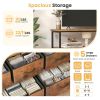 5 Drawers TV Stand Dresser for 45" TV, Media Console with Charging Station & 2 Shelves, Storage Organizer for Bedroom Living Room, Rustic Brown