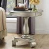 Rene Round Wood Pedestal Side Table, Champagne