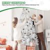 8ft White Christmas Tree with Memory Wire, 1430 Tips Hinged Artificial PVC Tree