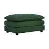 Comfort U Shaped Couch with Reversible Chaise, Modular Large U-Shape Sectional Sofa, Double Extra Ottomans,Green Chenille