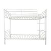 [same code:38354706]Iron Bed Bunk Bed with Ladder for Kids Twin Size White