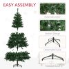 HOMCOM 6' Tall Prelit Christmas Tree Douglas Fir Artificial Christmas Tree with Realistic Branches, 250 Warm White LED Lights and 1000 Tips, Green