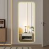 65x21in Full Body Mirror with Lights Full length mirror wall hanging type Suitable for bedrooms, dimming and 3 color lighting