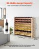 96 Bottle Stackable Modular Wine Rack, 8-Tier Wine Bottle Holder,Solid Wood Floor Freestanding Wine Storage Rack For Pinot Noir bottles,For Kitchen