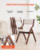 Wooden Folding Chairs with Padded Cushion and Wooden Frame White Set of 4