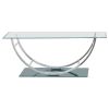 Amelia Chrome Rectangular U-Shaped Glass Top Coffee Table
