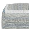 Naya 16 inch Wide Cube Pouf in Blue/Grey Handwoven Cotton
