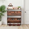 Shoe Cabinet with 2 Flip Drawers, Farmhouse Shoes Storage Cabinet with Metal Legs and Anti-Tipping Device