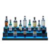 LED Lighted Liquor Bottle Display, 3 Tiers 40 Inch Commercial Illuminated Home Bar Shelf, 3 Steps Whiskey Rack Stand