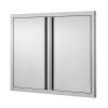 BBQ Access Door, 31W x 24H Inch Double Outdoor Kitchen Door, Stainless Steel Flush Mount Door, Wall Vertical Door with Recessed Handles