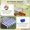 Outsunny Wooden Kids Sandbox with Adjustable Canopy, Foldable Bench Seats, and Cover, Red