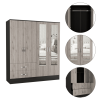 Gangi Armoire, Double Door Cabinet , Two Mirrors, Metal Hardware, Two Drawers, Rod, Six Shelves
