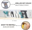 Family Wood Signs for Home Decor in Grey Teal White Multicolor - Rustic Freestanding Stacked Letters for Shelf Mantel- 3D Thick Retro Family Wooden Le