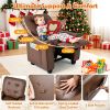 Brown Kids Recliner Sofa with Retractable Footrest, Waterproof PU Leather Toddler Chair with Cup Holder & Side Pockets