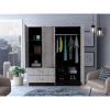 Gangi Armoire, Double Door Cabinet , Two Mirrors, Metal Hardware, Two Drawers, Rod, Six Shelves