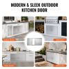 BBQ Access Door, 42W x 21H Inch Double Outdoor Kitchen Door, Stainless Steel Flush Mount Door, Wall Vertical Door with Handles, for BBQ Island