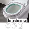 2 Pcs Knit Toilet Seat Cover Pads Winter Stretchable Toilet Seat Cushion Mat Toilet Seat Warmer,Green Grey White