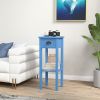 HOMCOM 2-Tier Side Table with Drawer Shelf, End Table for Living Room Hallway, Light Blue