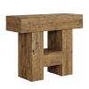 Rustic Wooden Narrow Coffee Table with 2 Levels Sofa Table & Nightstand for Living Room