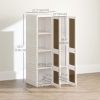 Portable Wardrobe, Foldable Plastic Closet with 5 Compartments, Hanging Rod and Magnetic Doors, White
