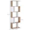 5-Tier Geometric Bookcase Display Shelf Storage Shelf Modern Room Divider Living Room Home Office Furniture, White