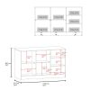 Ginger Kitchen Island, Three Open Shelves, Two Cabinets Black