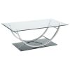 Amelia Chrome Rectangular U-Shaped Glass Top Coffee Table