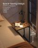 Small Side Table for Couch, Sofa Table with Metal Frame for Living Room, Bedroom, Bedside, Rustic Brown and Black