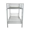 [NEW CODE: 72358270]Iron Bed Bunk Bed with Ladder for Kids Twin Size Gray