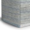 Naya 16 inch Wide Cube Pouf in Blue/Grey Handwoven Cotton