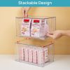 4Pack Large Stackable Kitchen Pantry Storage Drawers, Clear Organizer Bins with Handles, Acrylic Drawer Organizers for Kitchen Pantry