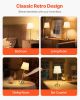 Cordless Table Lamp 2 Pack Rechargeable Battery Desk Lamp Fabric Shade Gold