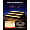 LED Lighted Liquor Bottle Display, 3 Tiers 24 inches, Supports USB, Acrylic Illuminated Home Bar Shelf Display with RF Remote & App Control