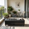Black 51" Tufted Ottoman Storage Bench Faux Leather Lift Top Storage Chest for Living Room Entryway