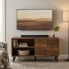 Amidon TV Stand for TVs up to 47.3", with 2 Storage Shelves& 1 Cabinet, Modern Entertainment Centre for TV in Living Room in Brown