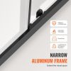 Semi-frameless Shower Door 57.7-59 x 70 in Tempered Glass 1/4 in Matte Black