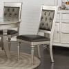 Dining Chairs With Tufted Back, Silver(Set Of 2)