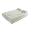 Modern Floor Sofa with 2 Pillows,Convertible Plush Corduroy Foam-Filled Sleeper Sofa Bed,15" Full Size Folding Mattress for Living Room,Guest Bed