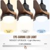 60 Inch Ceiling Fan With Lights 3 Solid Wood Fan Blade Noiseless Reversible Motor Remote Control