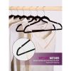 60 Pack, Premium Clothes Hangers Non-Slip Felt Hangers, Sturdy Black Hangers Heavy Duty Coat Hangers, Durable Suit Hangers for Space Saving,