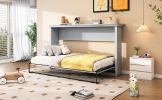 Twin Size Murphy Bed, can be Folded into a Cabinet, Gray